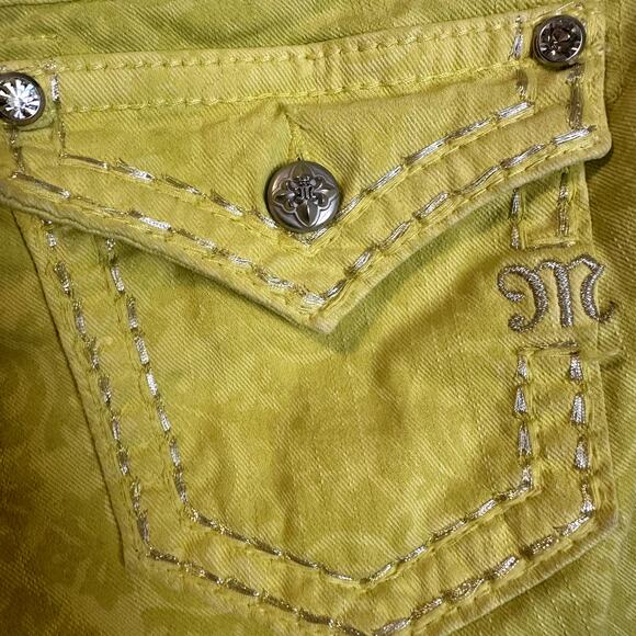 Miss Me Cargo Bermuda Shorts Yellow Size 28 CP4021m3 Like New - Picture 7 of 13